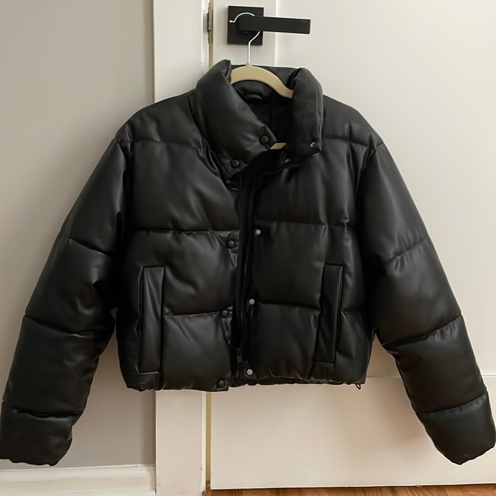 Zara faux leather puffer